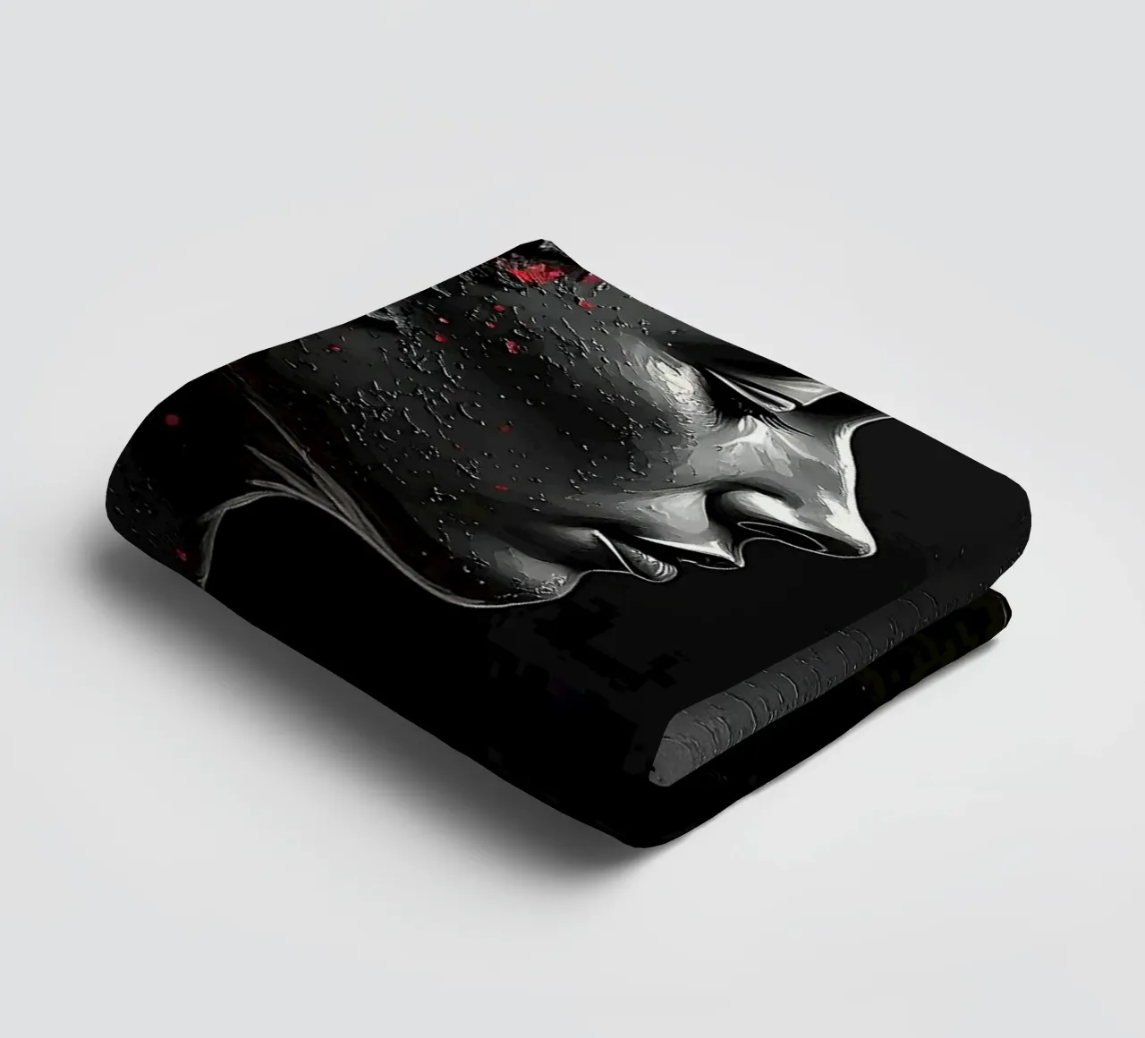 Mirror_image_red_2 towel by AI-Portraits by LK