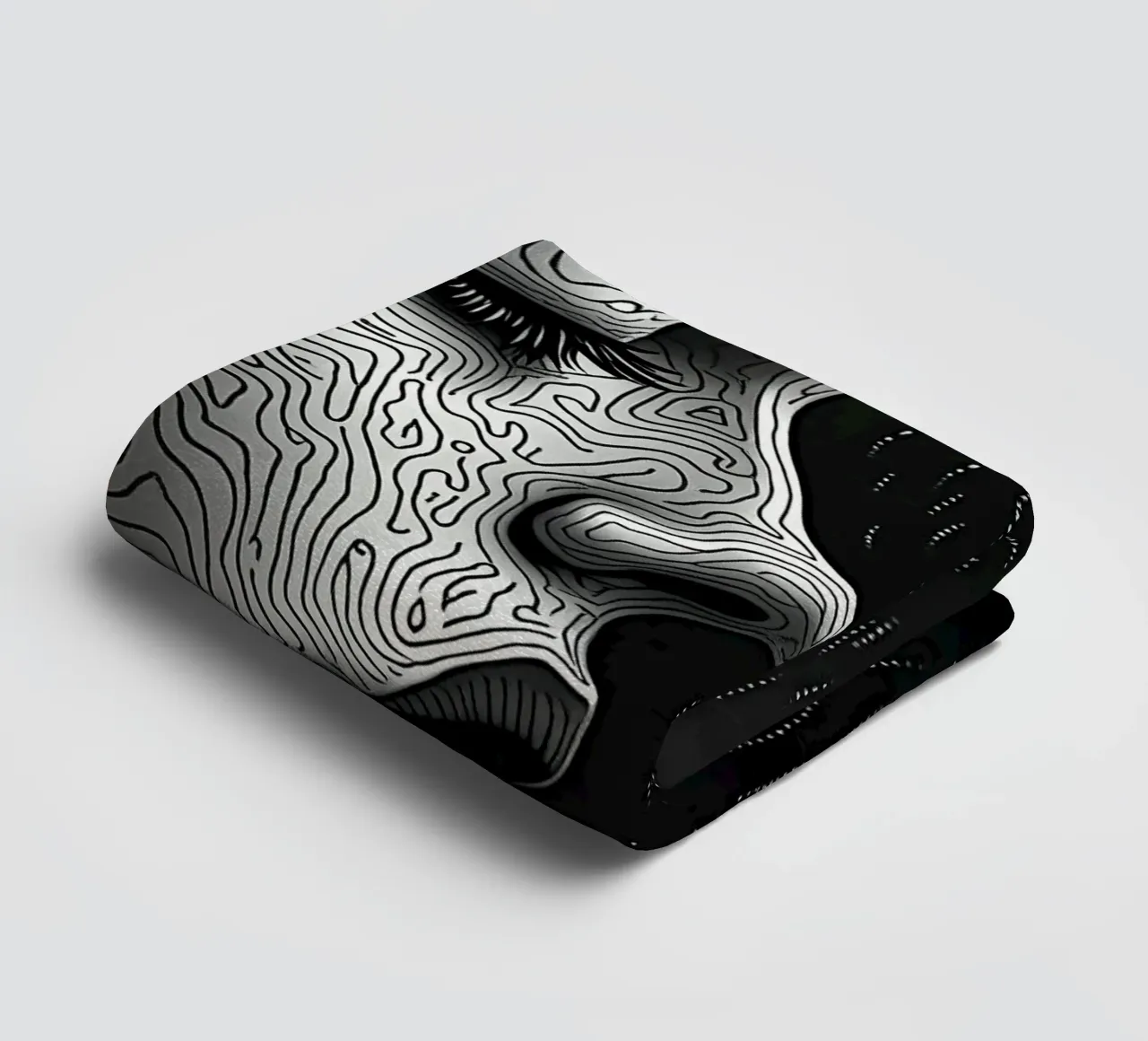 Mirror_image_red_3 towel by AI-Portraits by LK