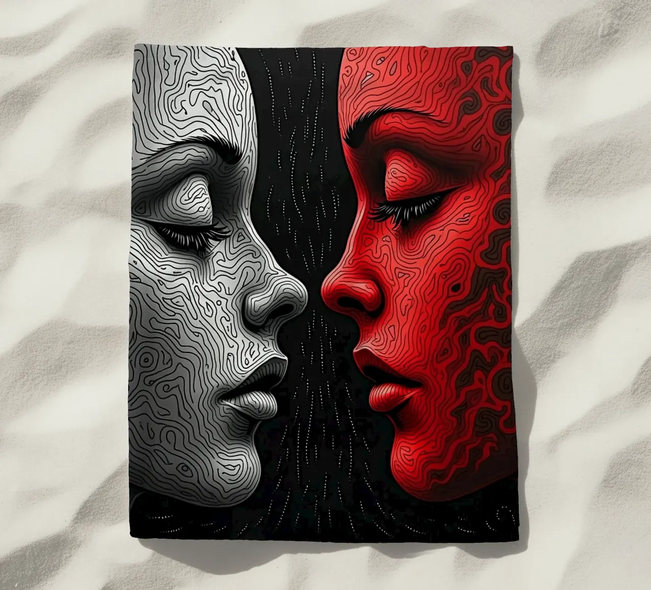 Immagine_specchio_rosso_3 telo mare da AI-Portraits by LK
