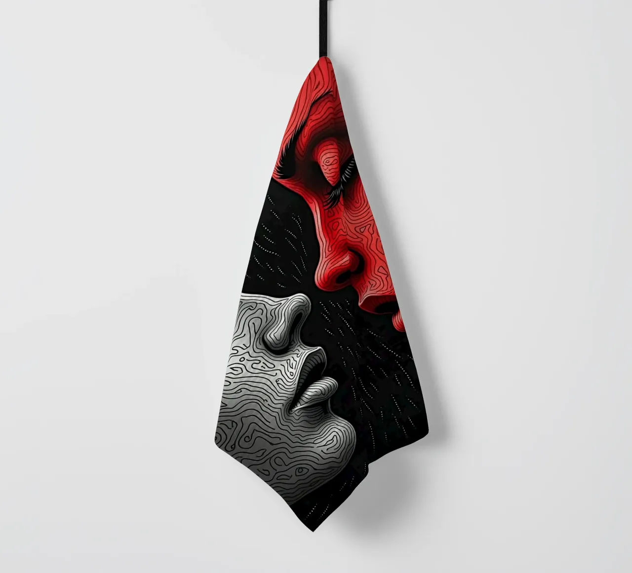 Immagine_specchio_rosso_3 canovaccio da cucina da AI-Portraits by LK