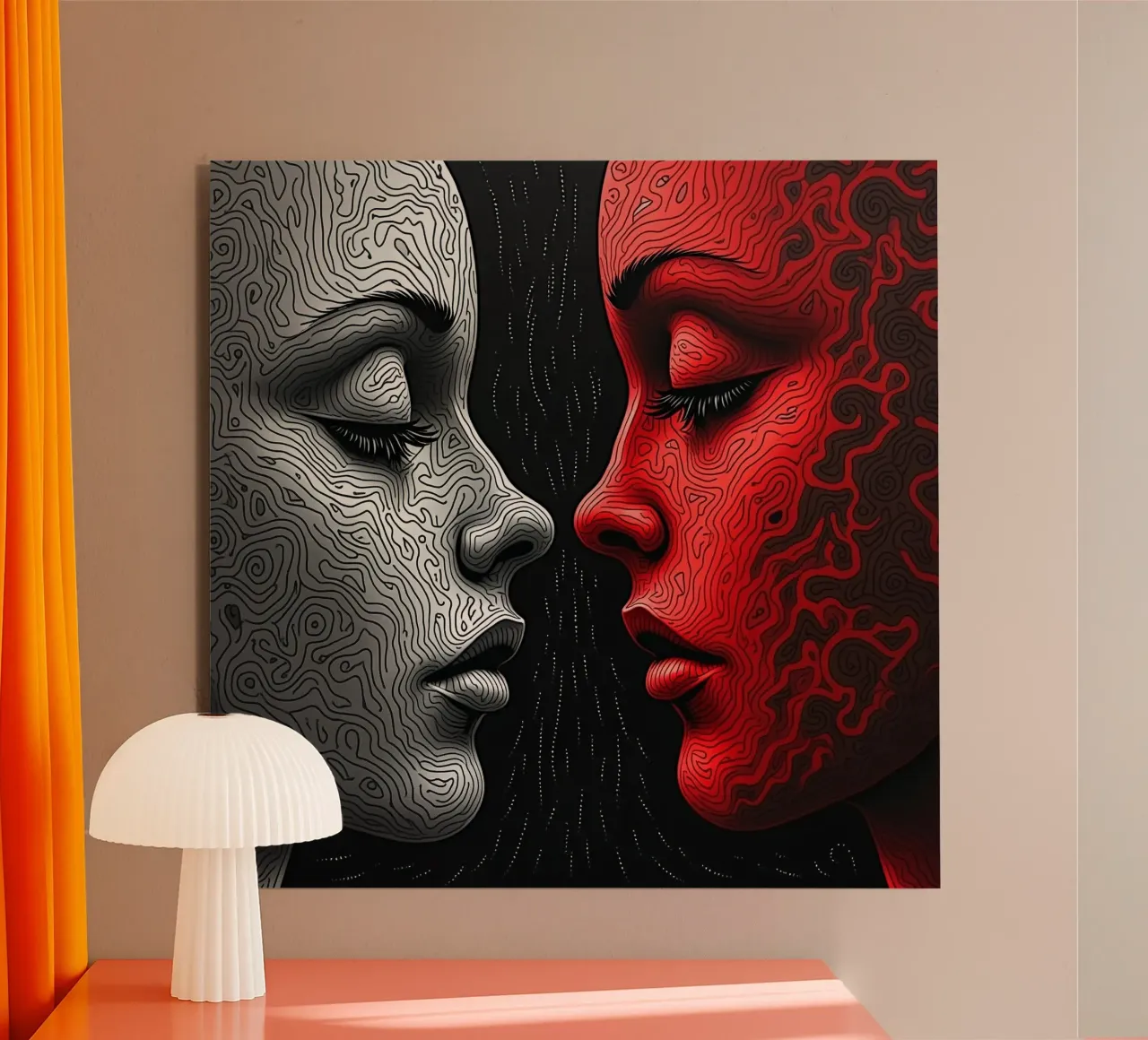 Immagine_specchio_rosso_3 alluminio dibond da AI-Portraits by LK