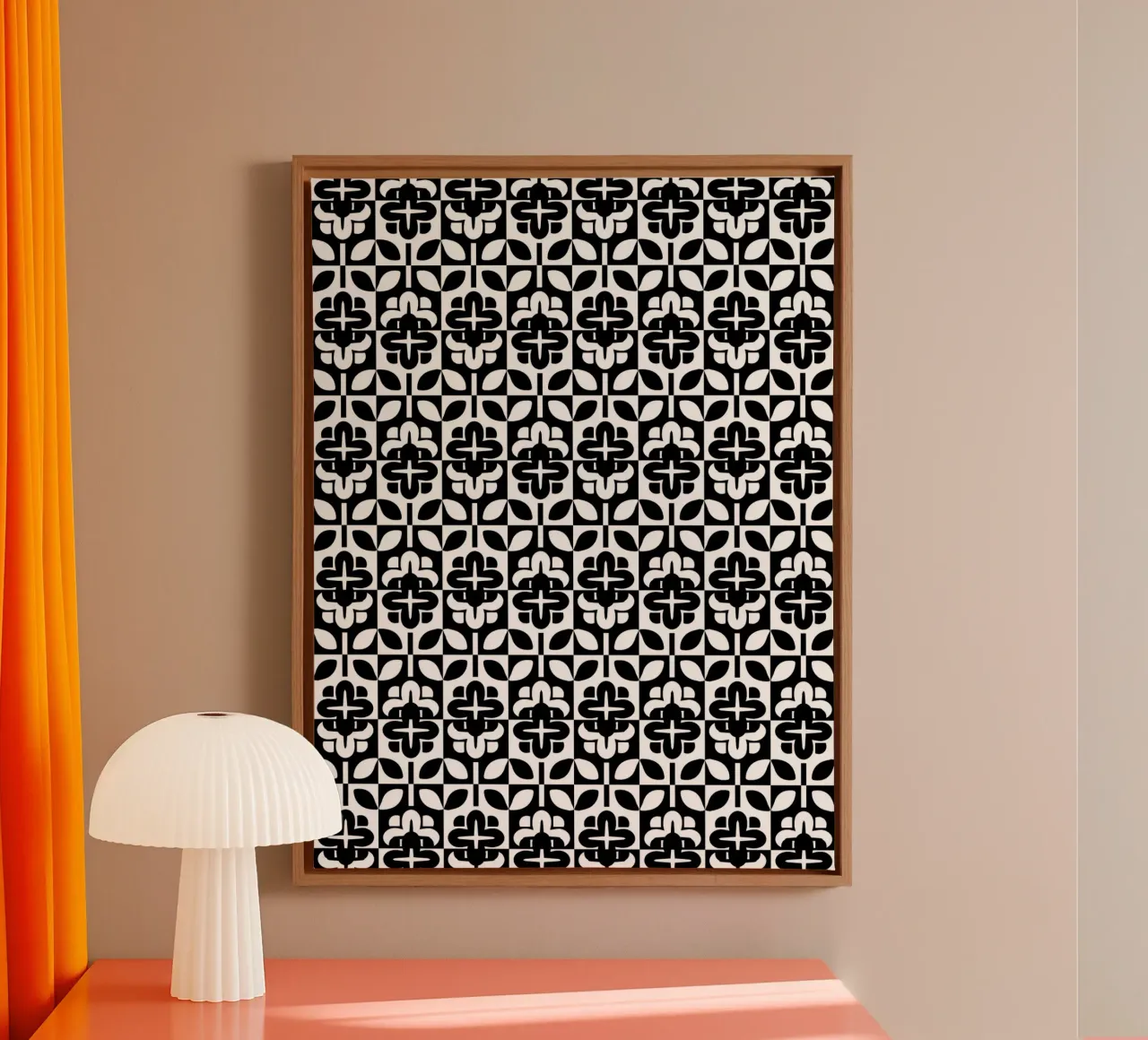 Repetitive pattern 31 canvas with Floater frame by Little Dean