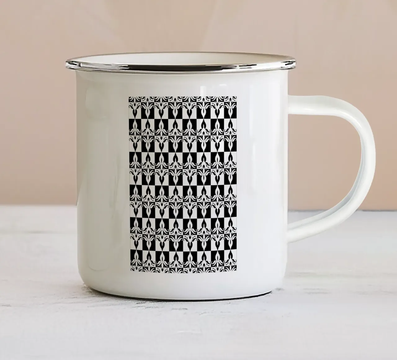 Schema ripetitivo 32 tazza in smalto da Little Dean