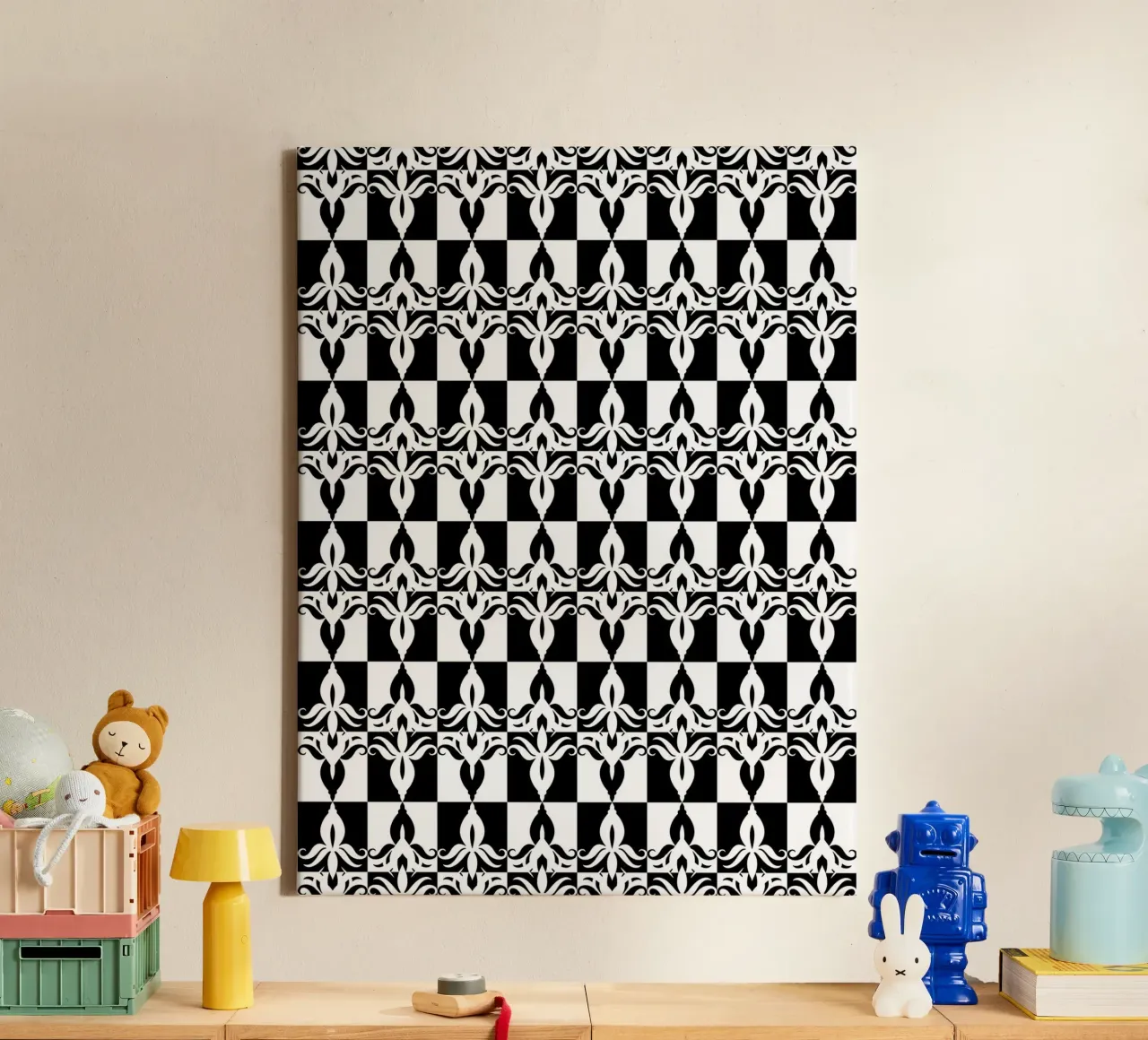 Repetitive pattern 32 canvas with Floater frame by Little Dean