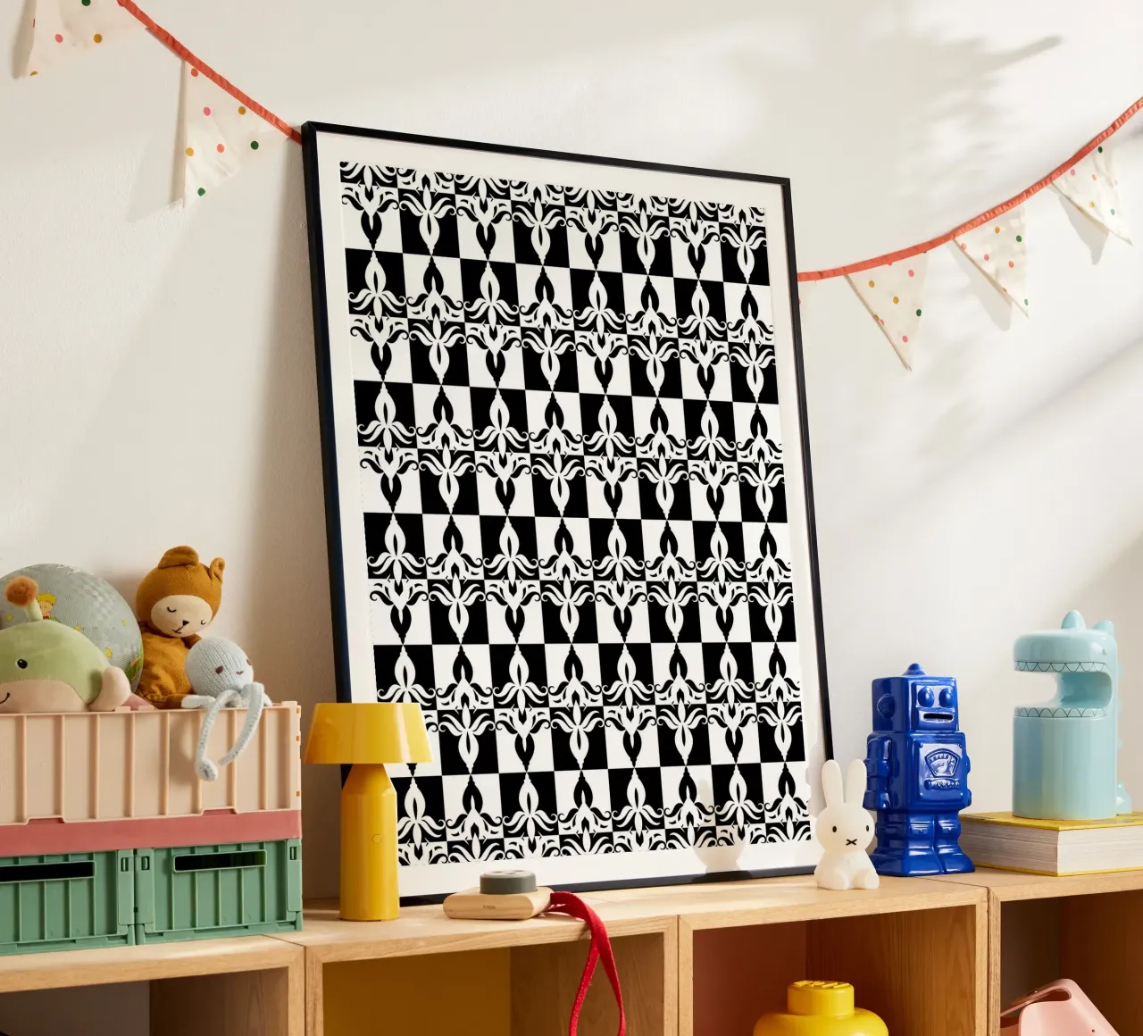 Schema ripetitivo 32 poster con telaio in alluminio da Little Dean