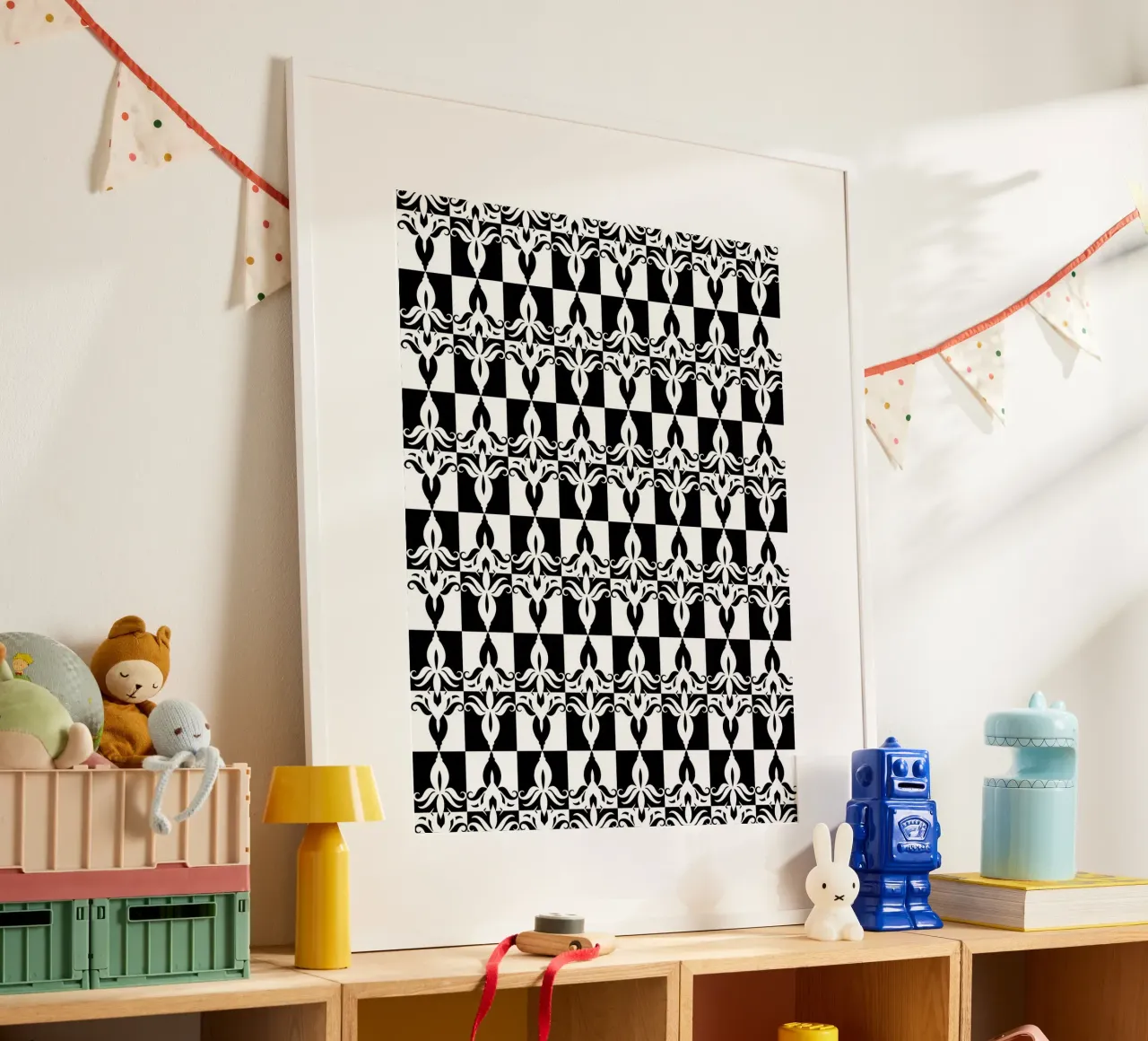 Schema ripetitivo 32 poster con telaio in alluminio da Little Dean