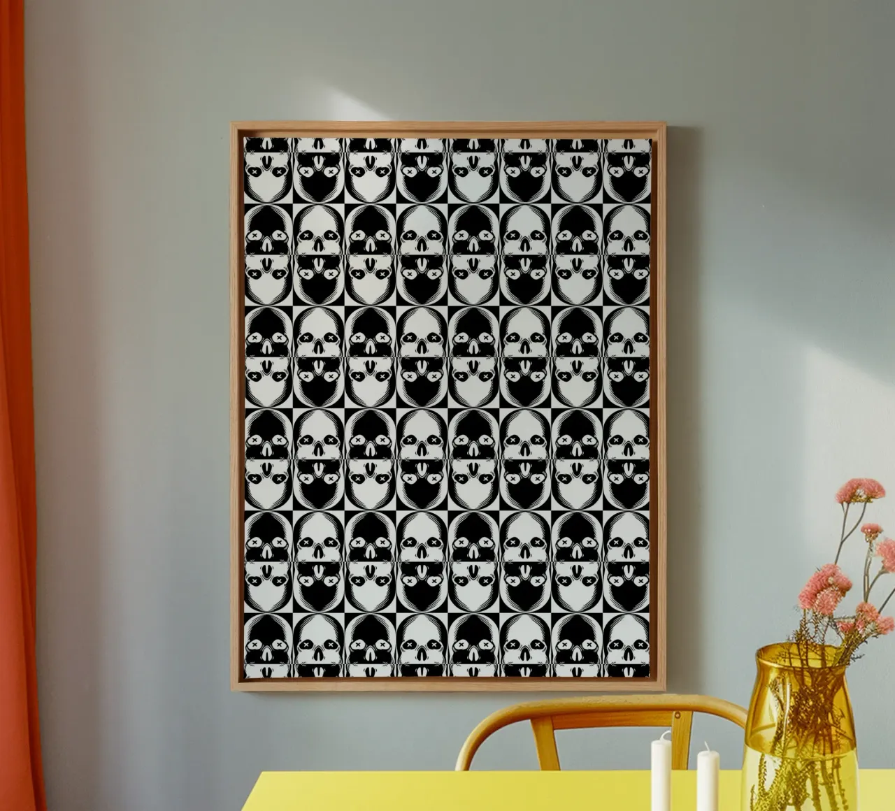 Repetitive pattern 33 canvas with Floater frame by Little Dean