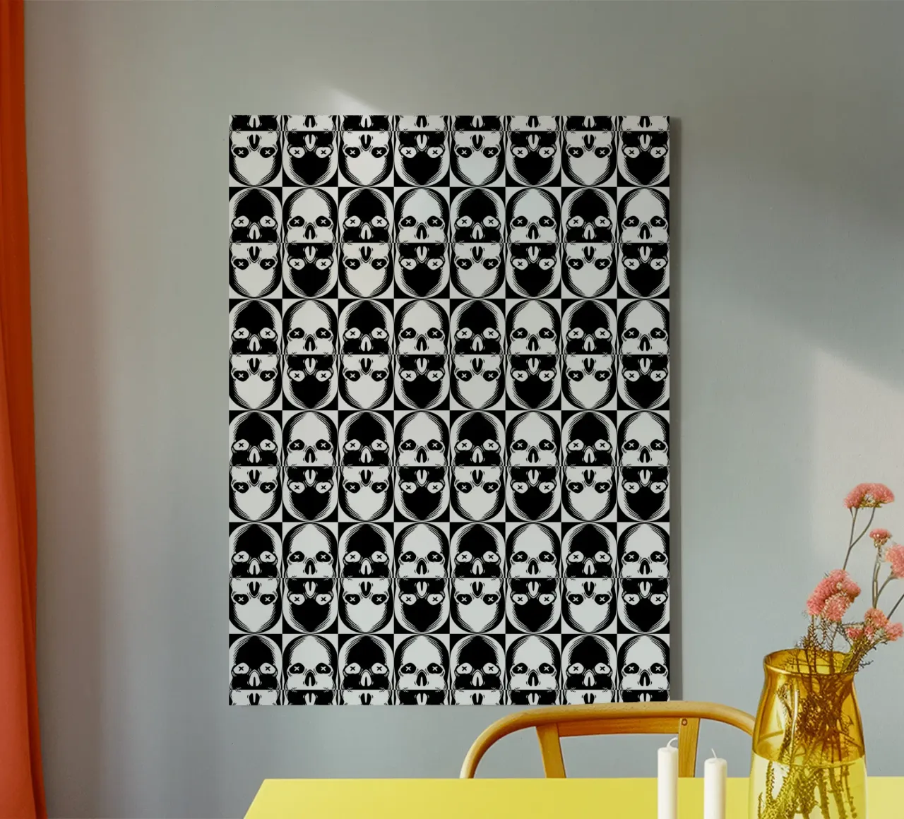 Repetitive pattern 33 canvas with Floater frame by Little Dean
