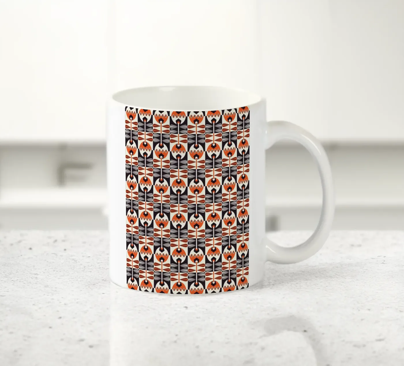 Repetitive pattern 34 ceramic mug by Little Dean