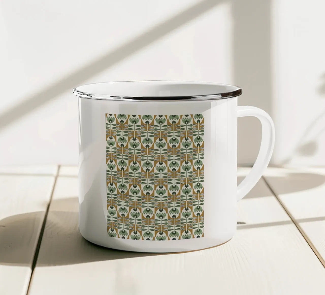 Schema ripetitivo 35 tazza in smalto da Little Dean