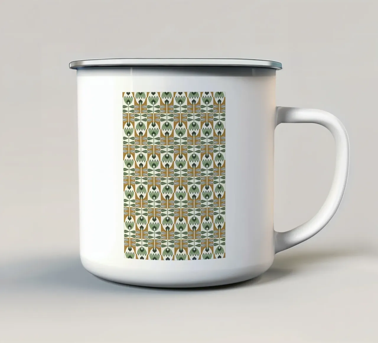 Schema ripetitivo 35 tazza in smalto da Little Dean