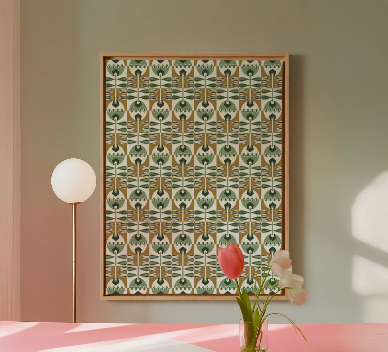 Repetitive pattern 35 canvas with Floater frame by Little Dean