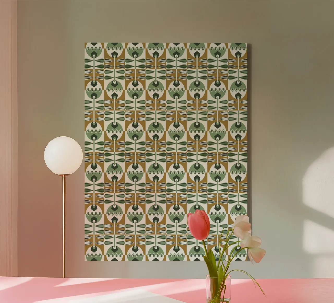 Repetitive pattern 35 canvas with Floater frame by Little Dean