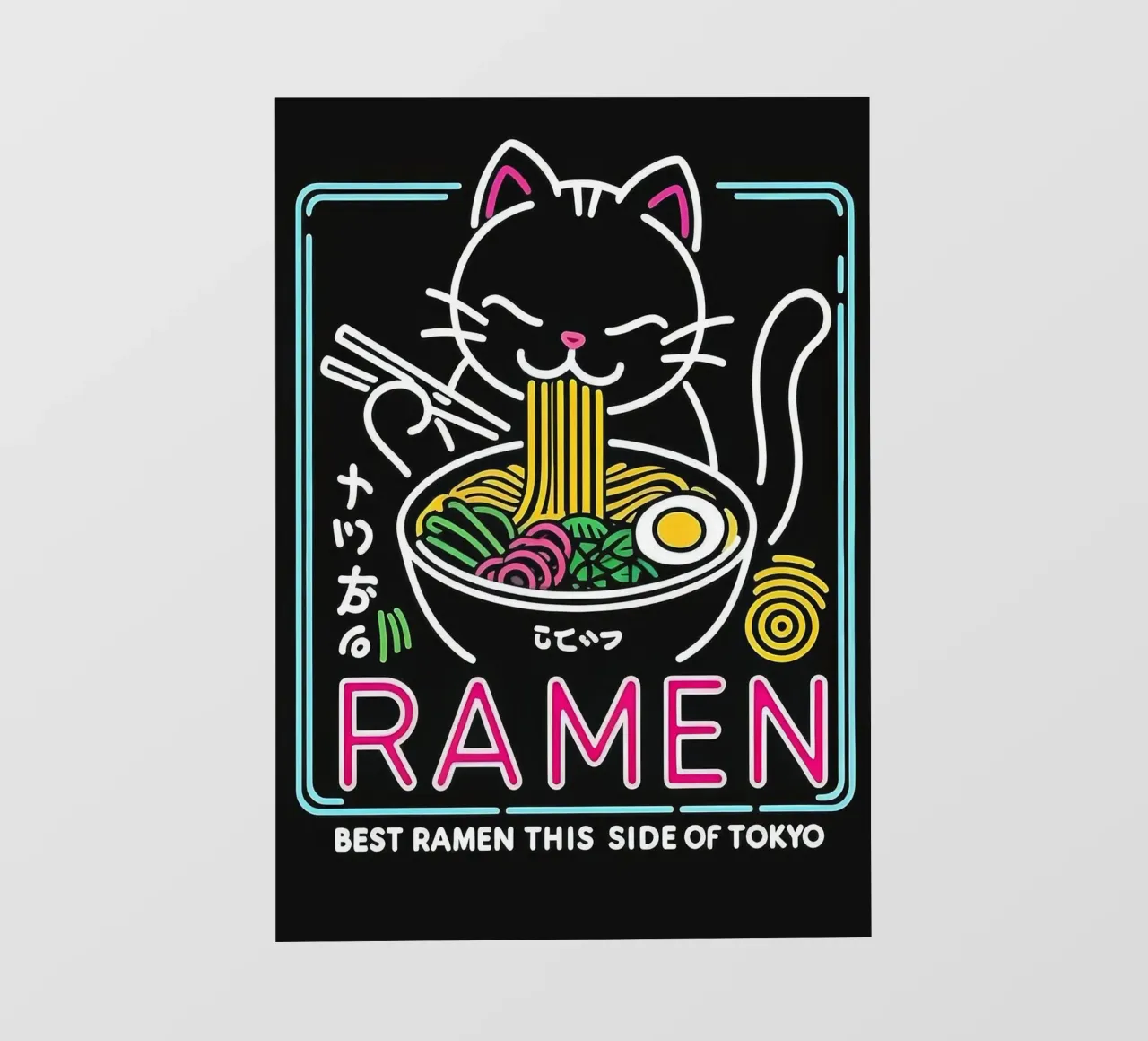 Neon Ramen Cat telo in pvc da Nando Art