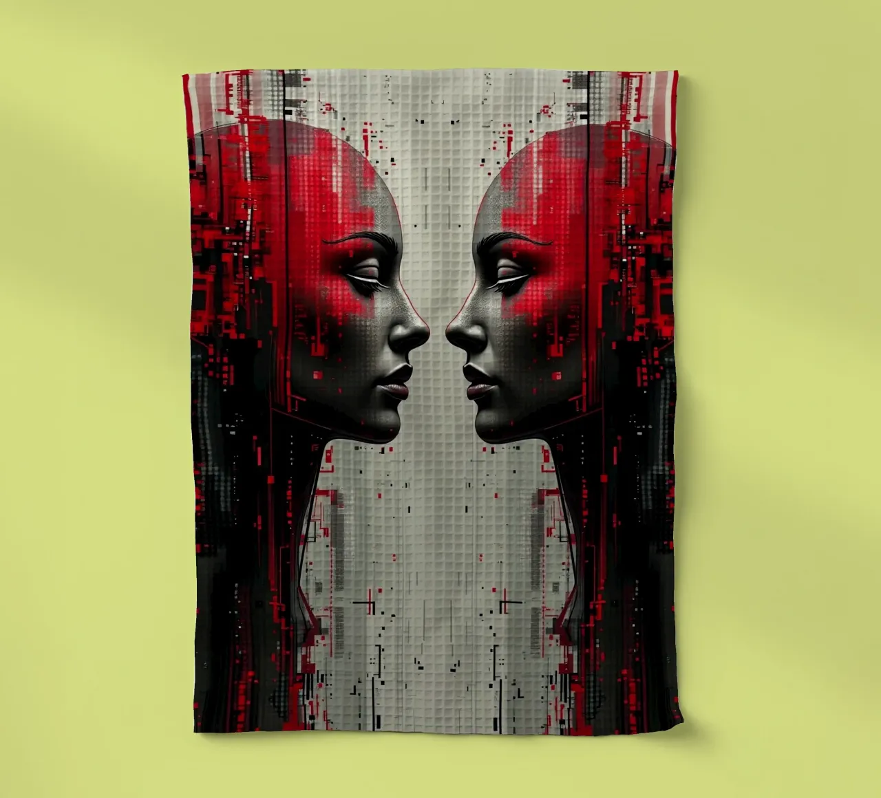Immagine_specchio_rosso_4 canovaccio da cucina da AI-Portraits by LK