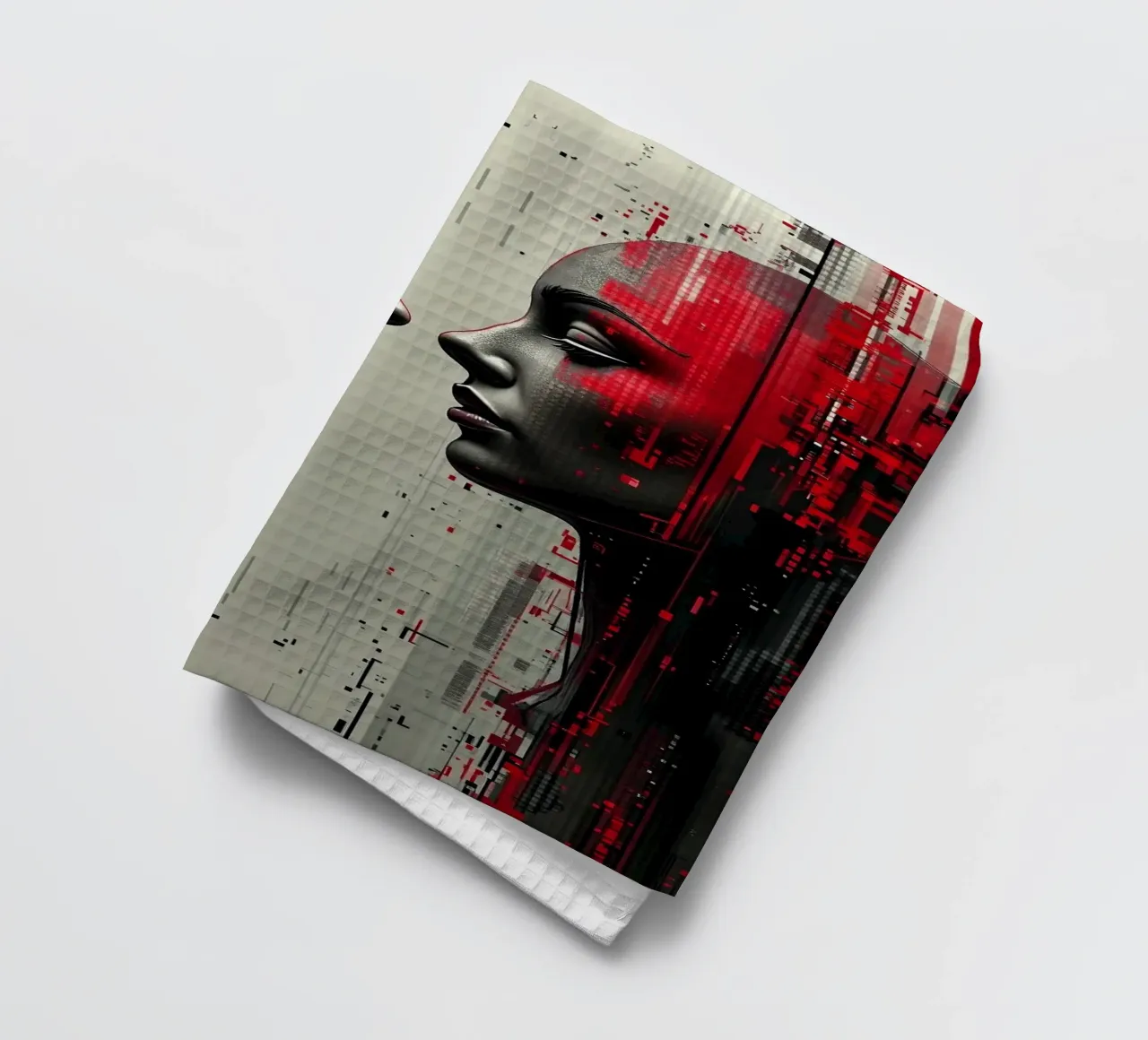 Immagine_specchio_rosso_4 canovaccio da cucina da AI-Portraits by LK