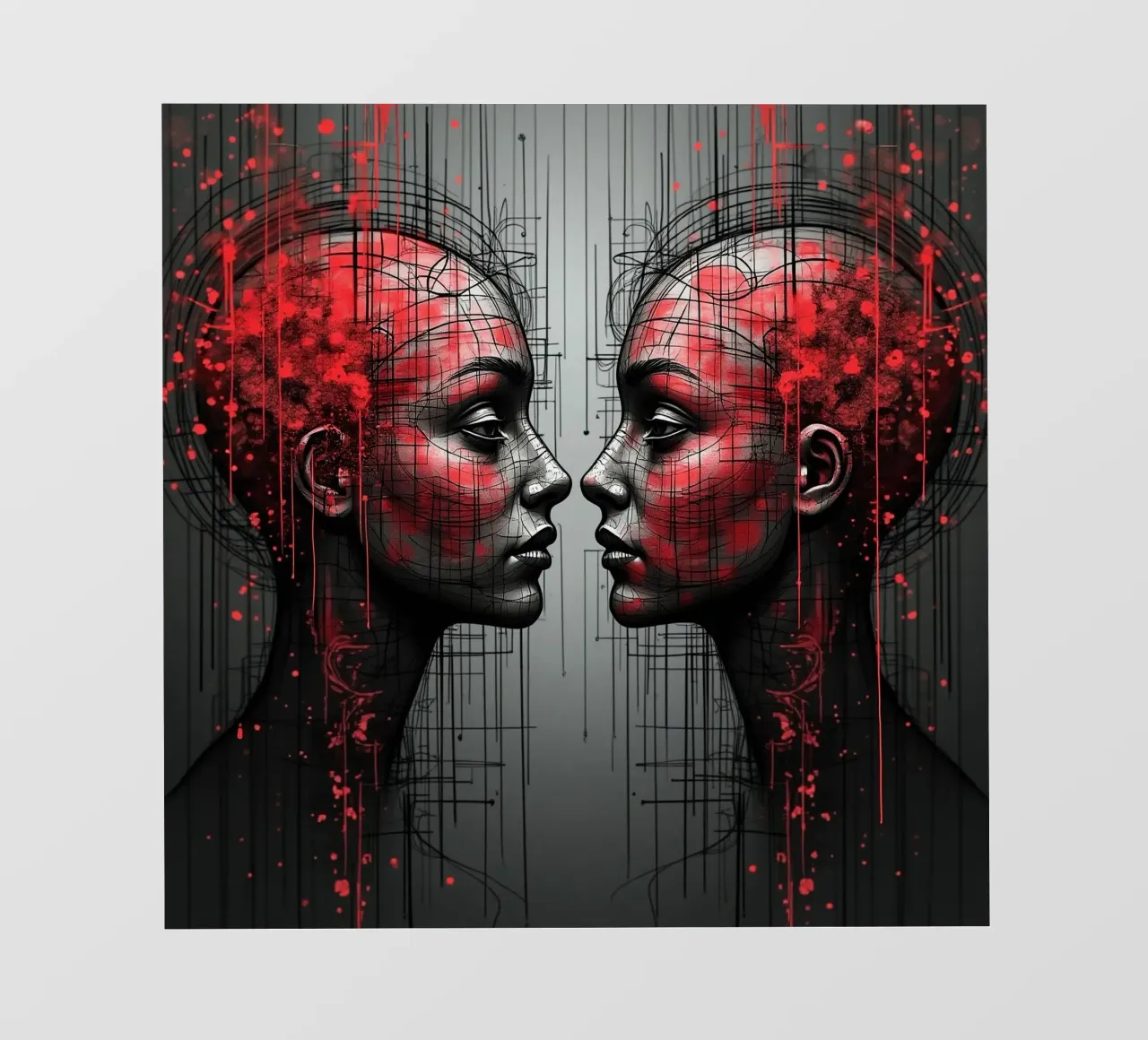 Immagine_specchio_rosso_5 telo in pvc da AI-Portraits by LK