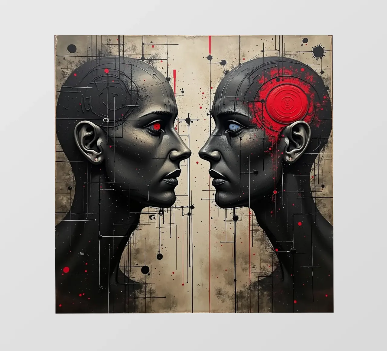 Immagine_specchio_rosso_6 telo in pvc da AI-Portraits by LK