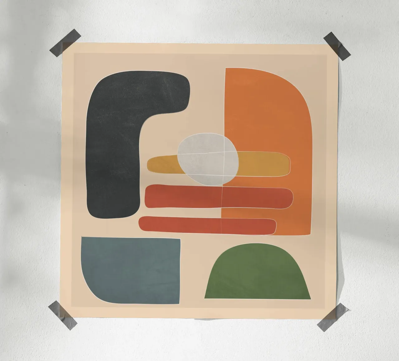 Modern Abstract Art I poster con telaio in legno da cityart