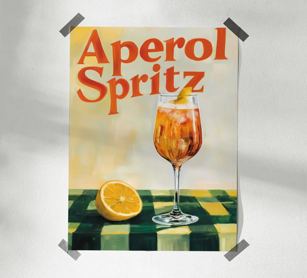 Aperol Spritz poster con telaio in plastica da IamHomeStudio