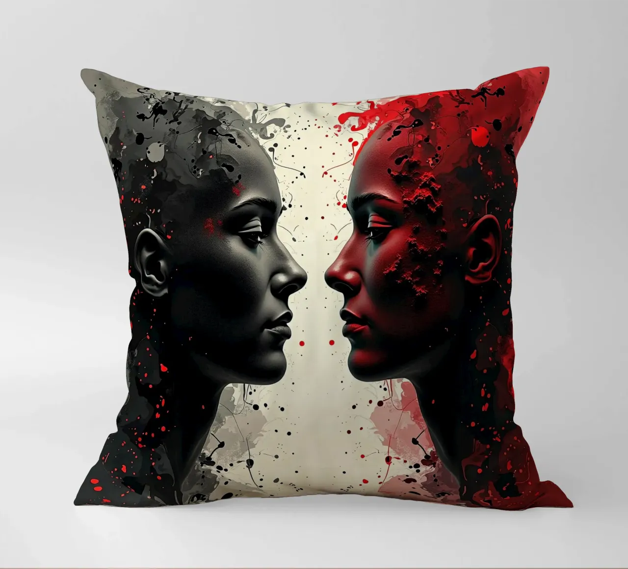Immagine_specchio_rosso_7 cuscino da AI-Portraits by LK