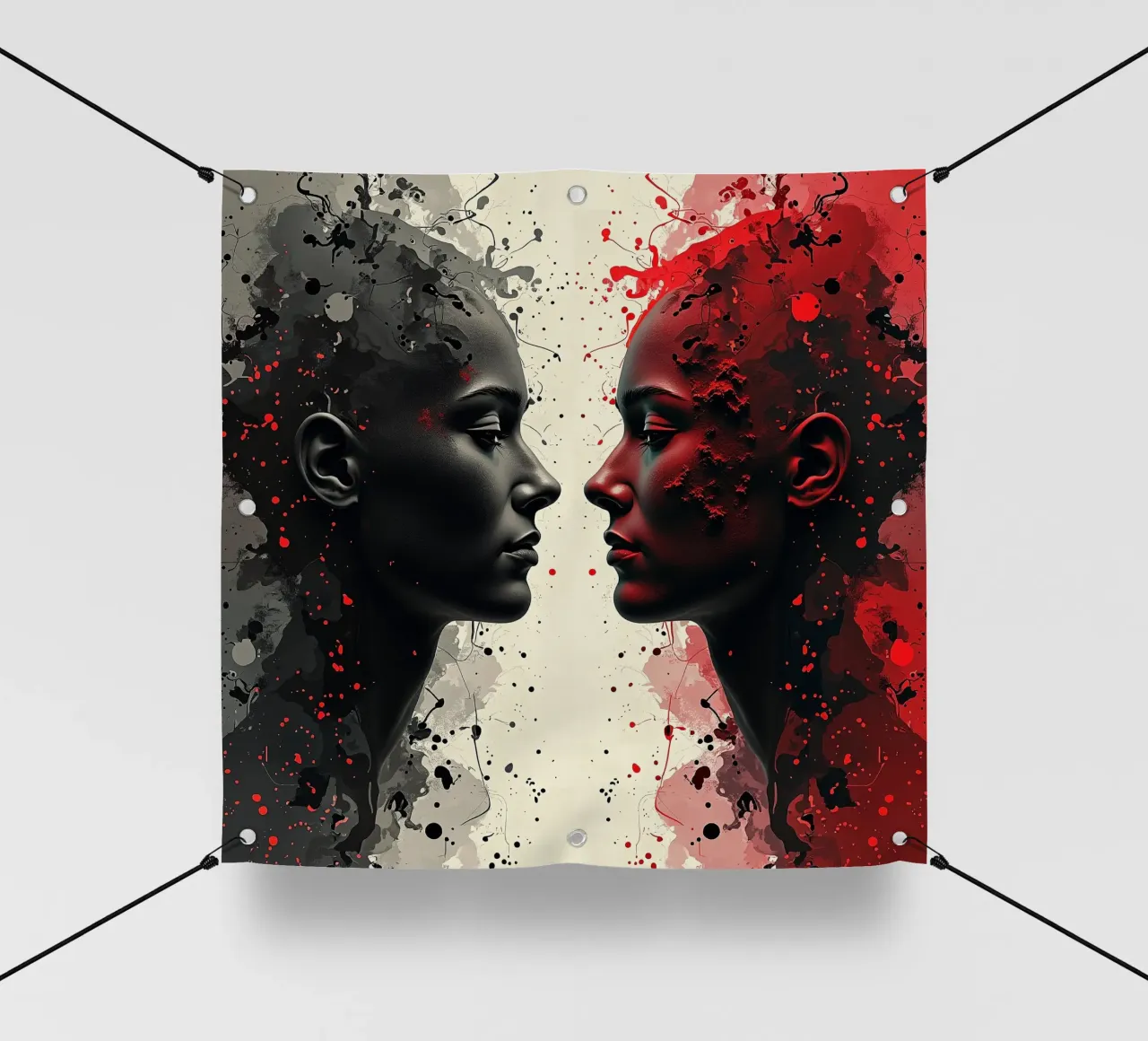 Immagine_specchio_rosso_7 telo in pvc da AI-Portraits by LK