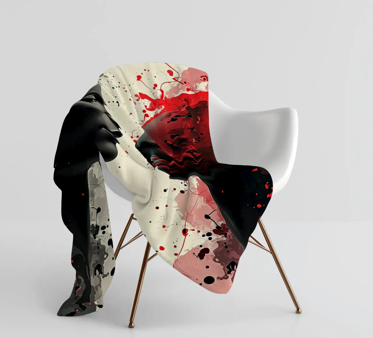 Immagine_specchio_rosso_7 coperta in pile da AI-Portraits by LK