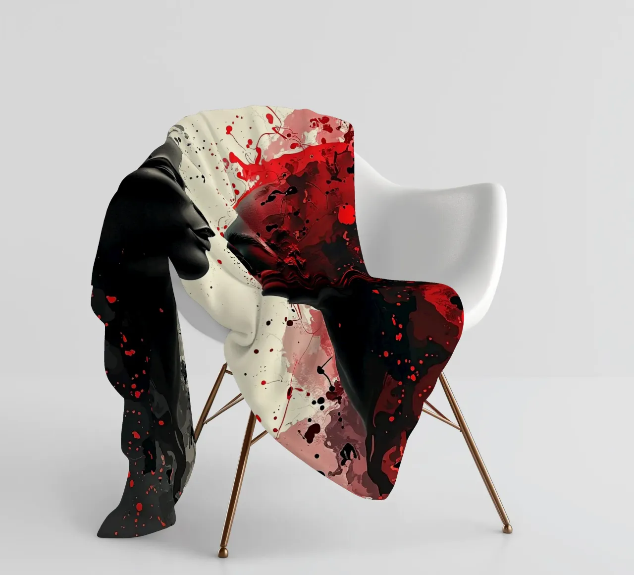 Immagine_specchio_rosso_7 coperta in pile da AI-Portraits by LK