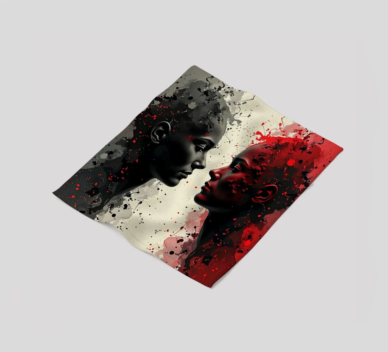 Immagine_specchio_rosso_7 coperta in pile da AI-Portraits by LK