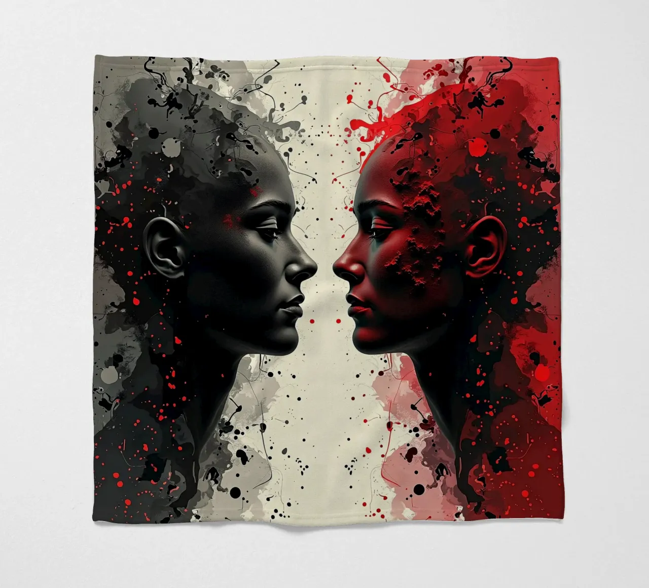 Immagine_specchio_rosso_7 coperta in pile da AI-Portraits by LK