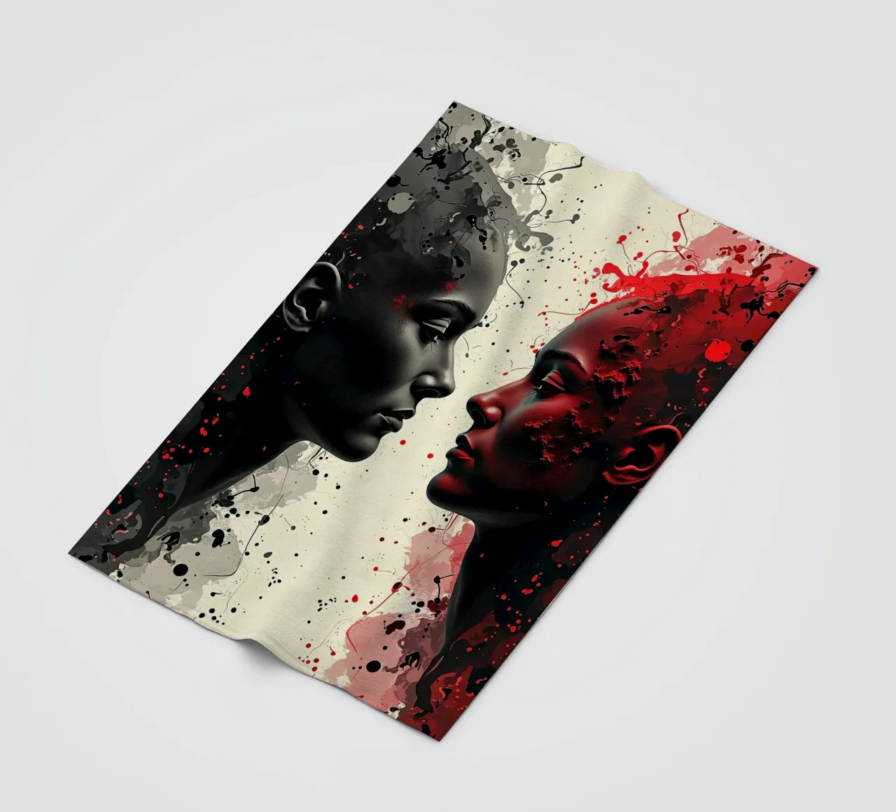 Immagine_specchio_rosso_7 coperta in pile da AI-Portraits by LK