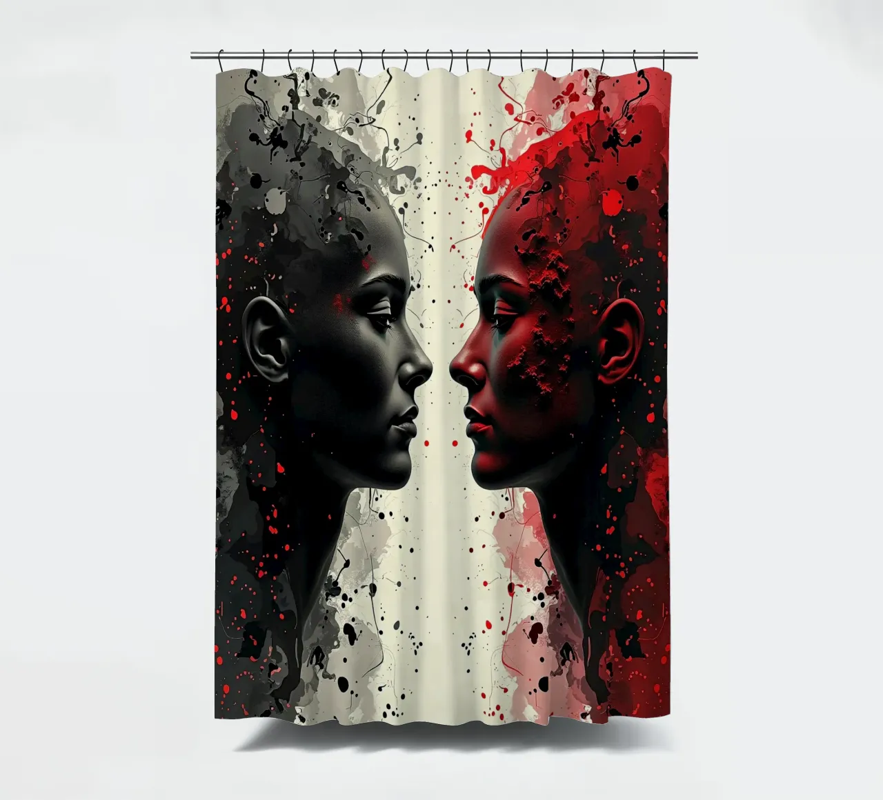 Immagine_specchio_rosso_7 tenda da doccia da AI-Portraits by LK