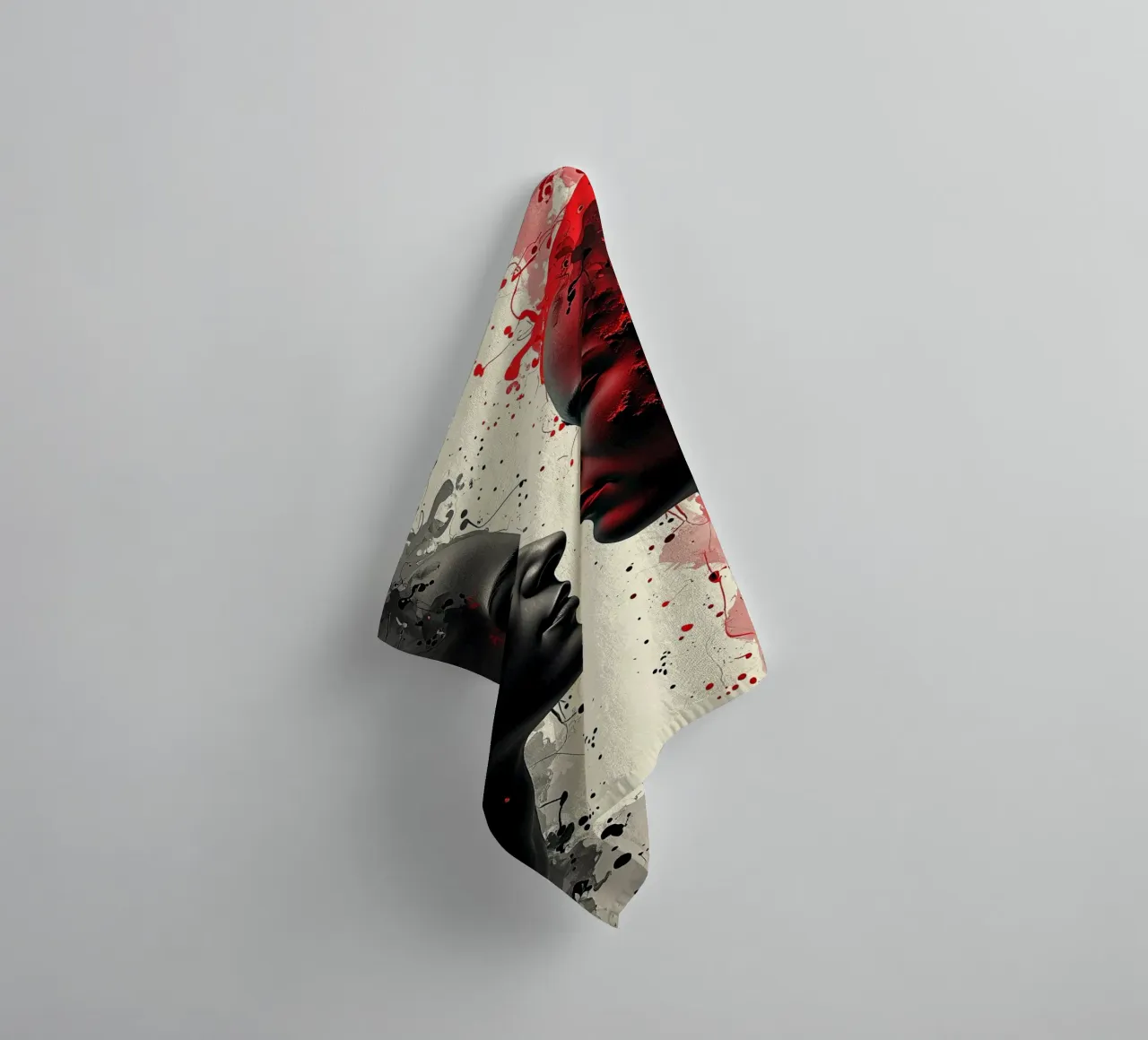 Mirror_image_red_7 towel by AI-Portraits by LK