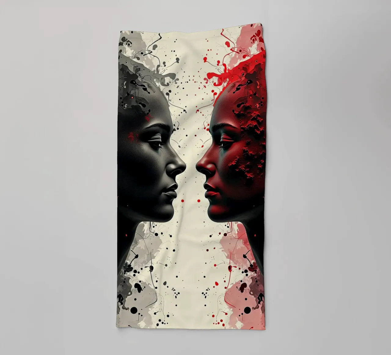 Mirror_image_red_7 towel by AI-Portraits by LK