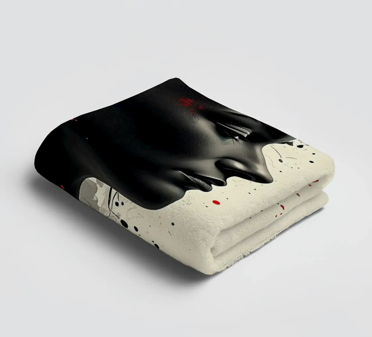 Mirror_image_red_7 towel by AI-Portraits by LK