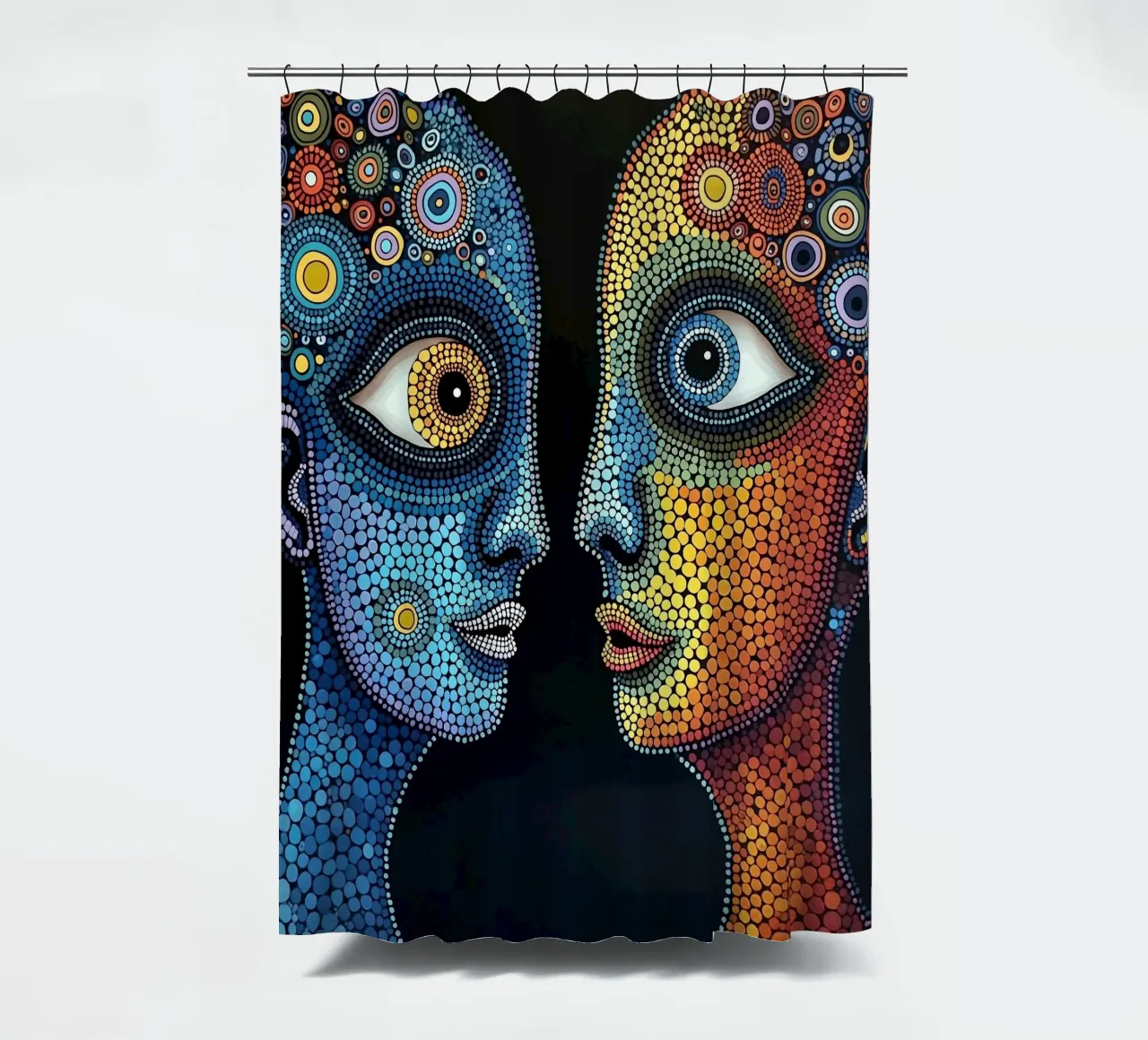 Specchio_1_Stile Hundertwasser tenda da doccia da AI-Portraits by LK