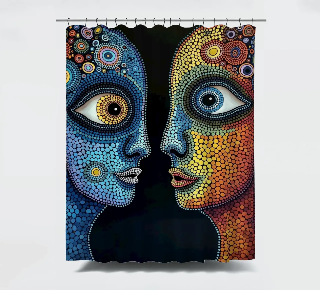 Specchio_1_Stile Hundertwasser tenda da doccia da AI-Portraits by LK