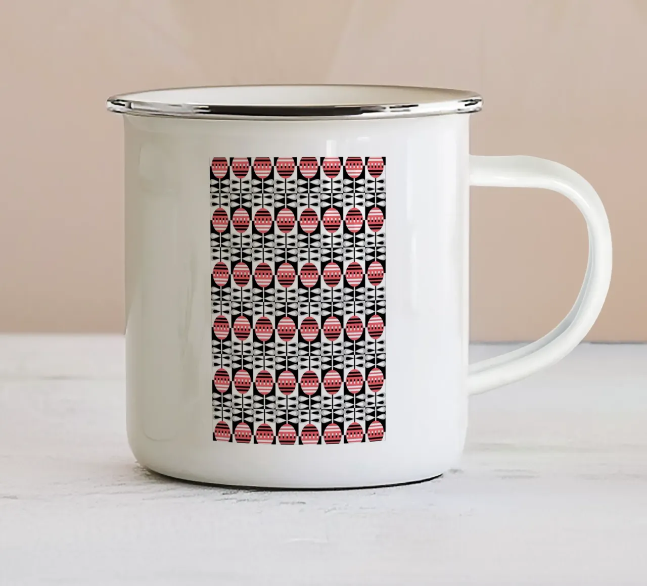 Schema ripetitivo 36 tazza in smalto da Little Dean