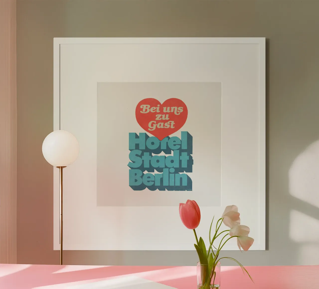 Interhotel Città di Berlino poster con telaio in plastica da DDR DESIGN