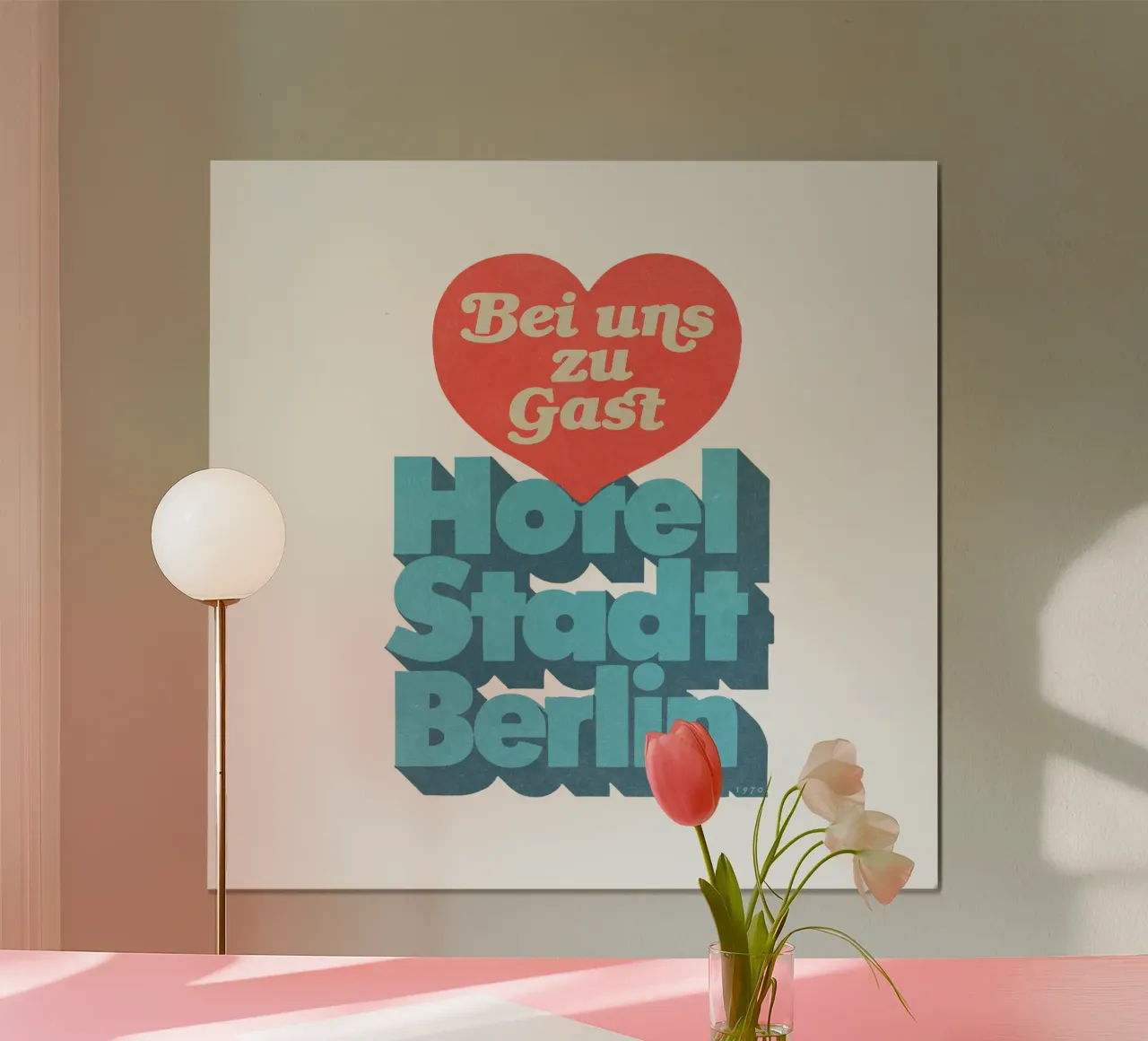 Interhotel Città di Berlino poster con telaio in plastica da DDR DESIGN