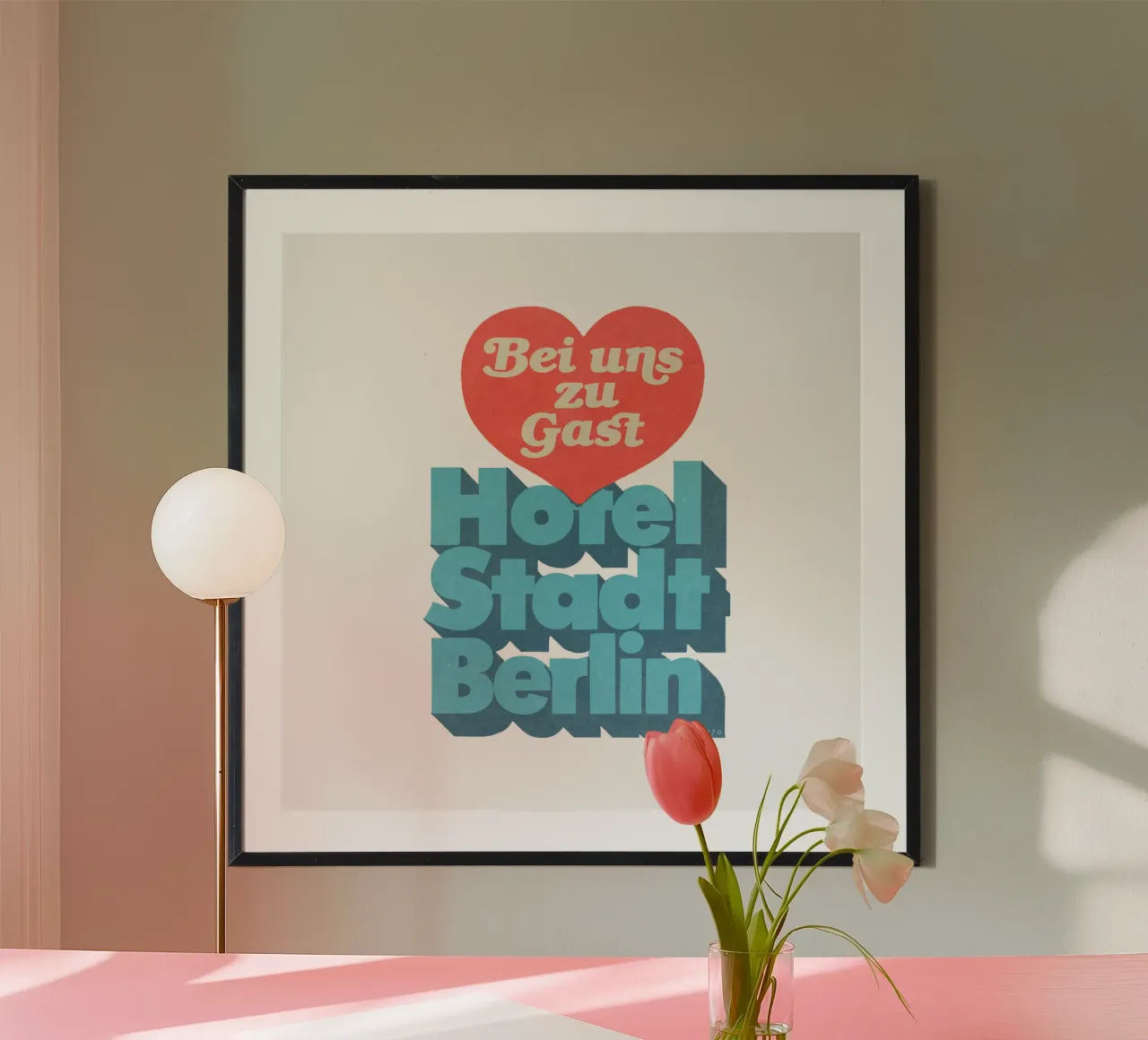 Interhotel Città di Berlino poster con telaio in plastica da DDR DESIGN