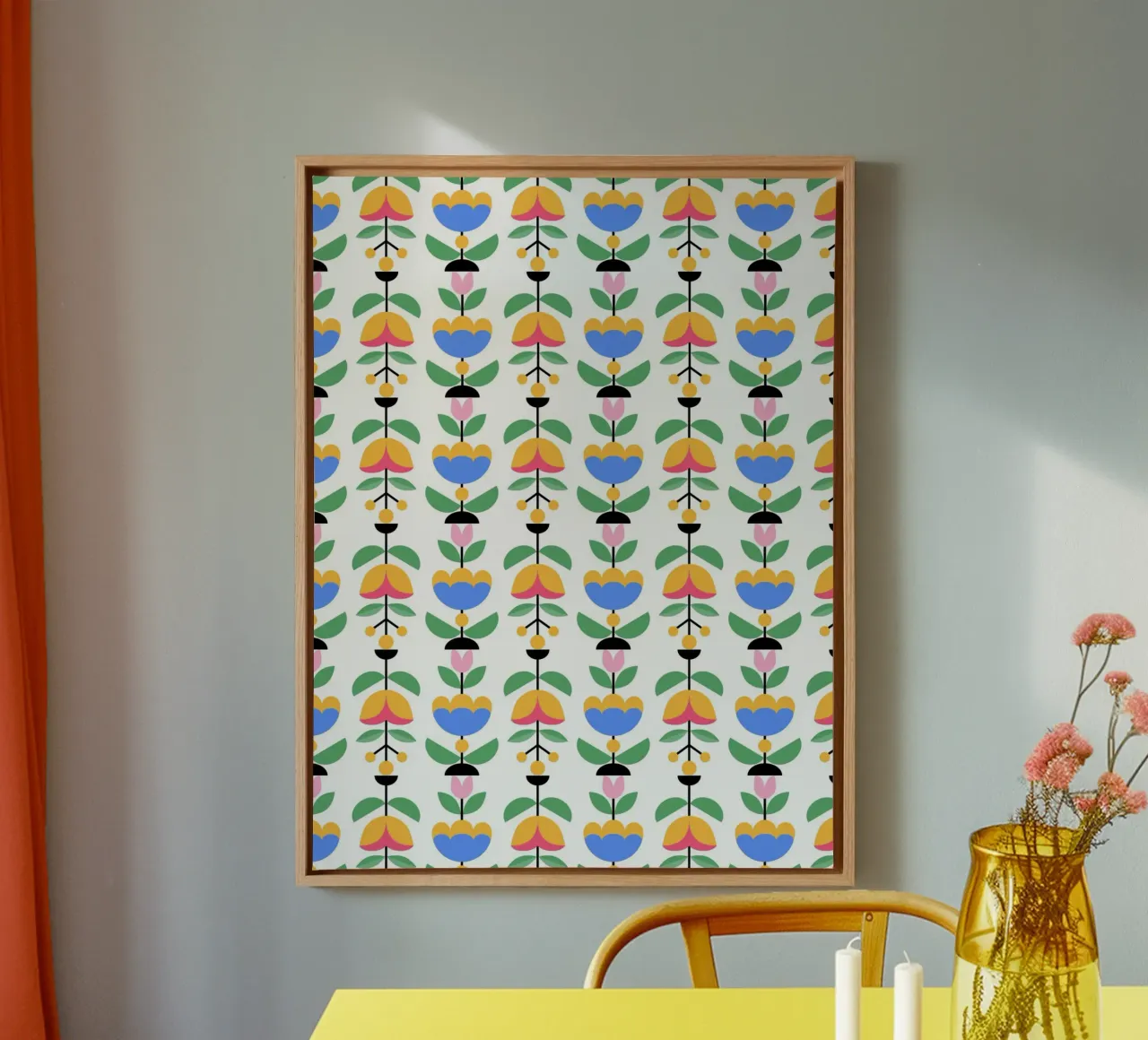 Repetitive pattern 39 canvas with Floater frame by Little Dean
