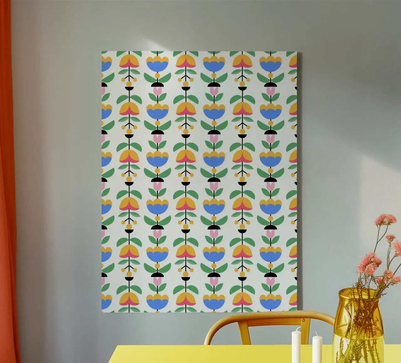 Repetitive pattern 39 canvas with Floater frame by Little Dean