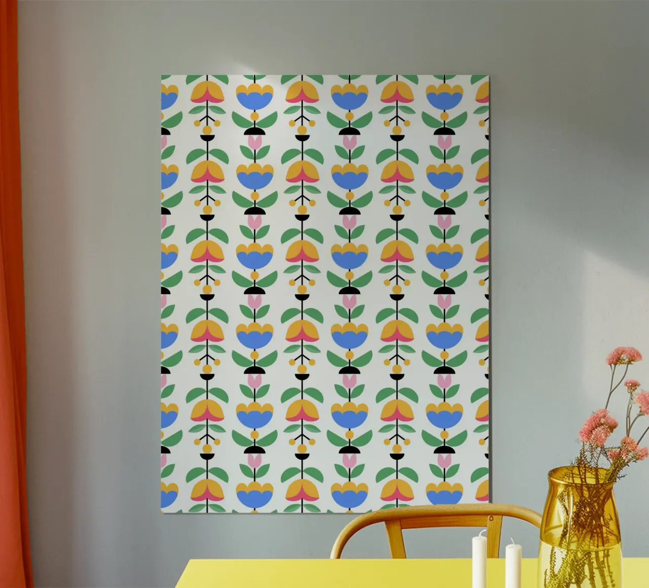 Schema ripetitivo 39 poster con telaio in legno da Little Dean