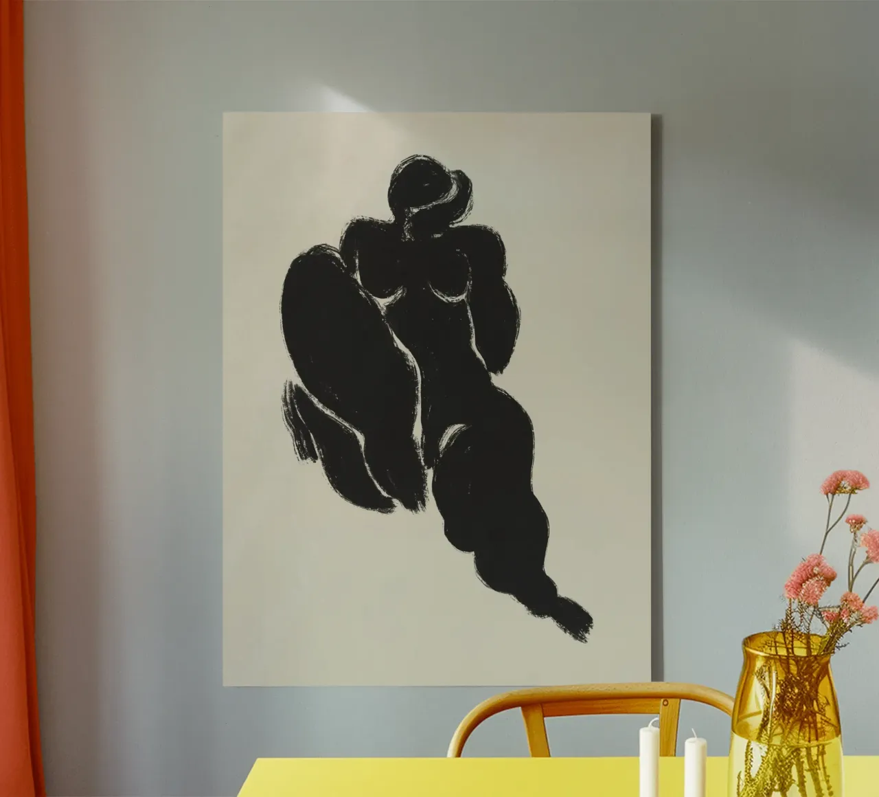 Curvasief canvas met Baklijst van Little Dean