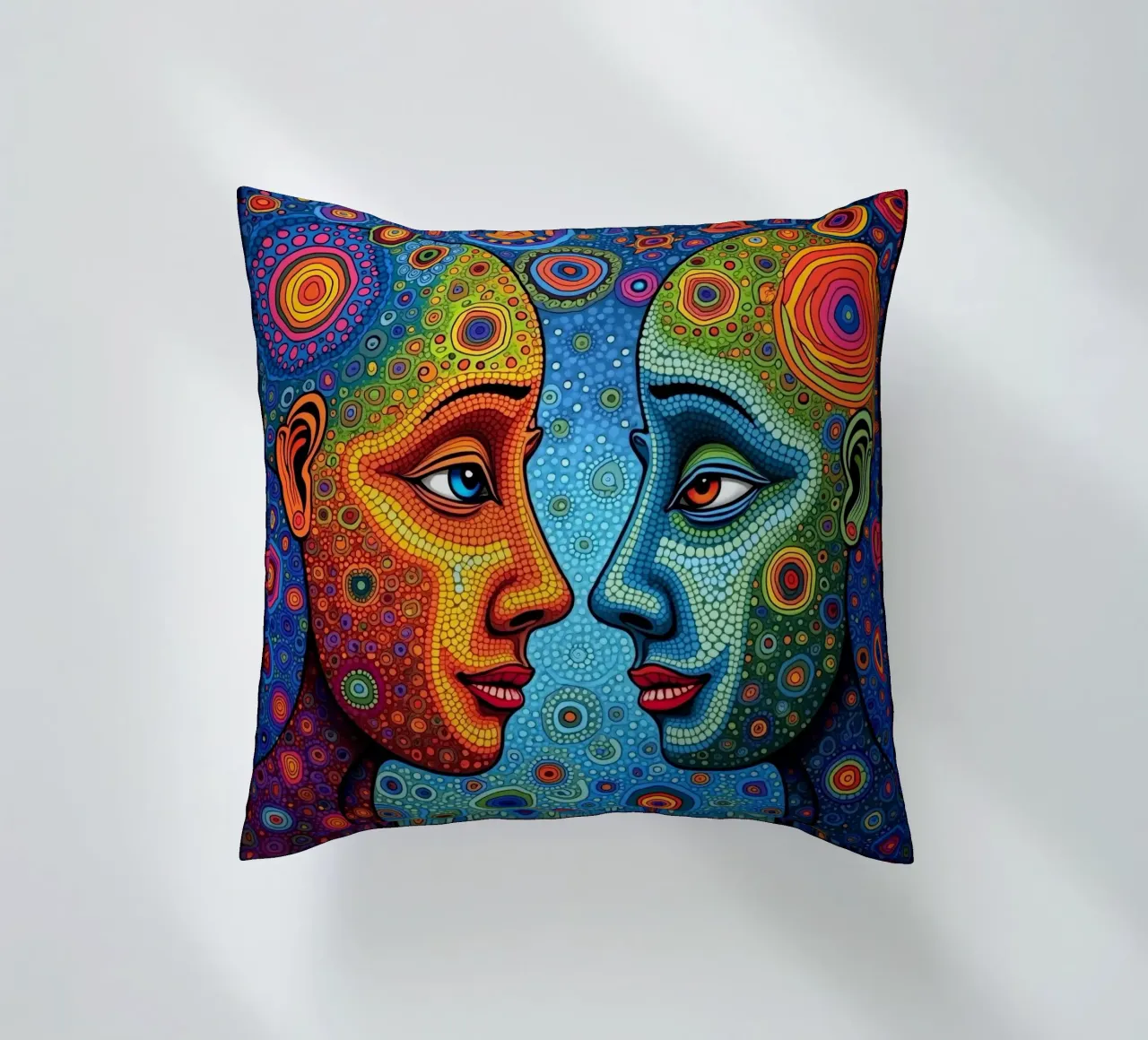 Specchio_2_Stile Hundertwasser cuscino da AI-Portraits by LK