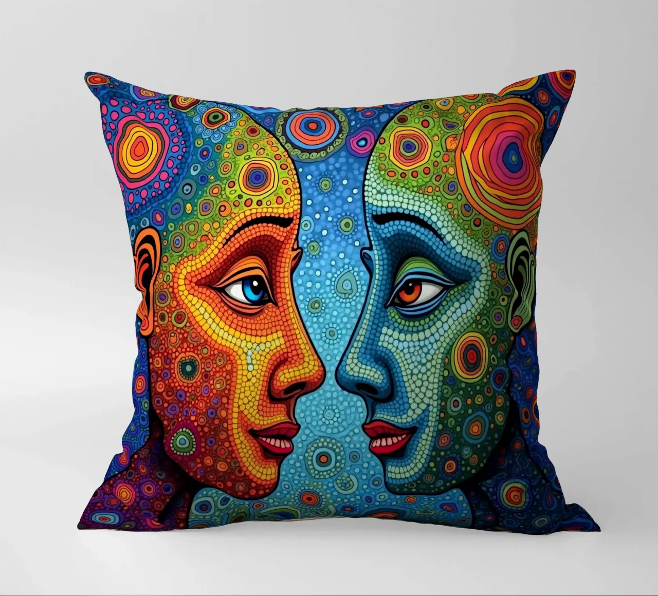 Specchio_2_Stile Hundertwasser cuscino da AI-Portraits by LK