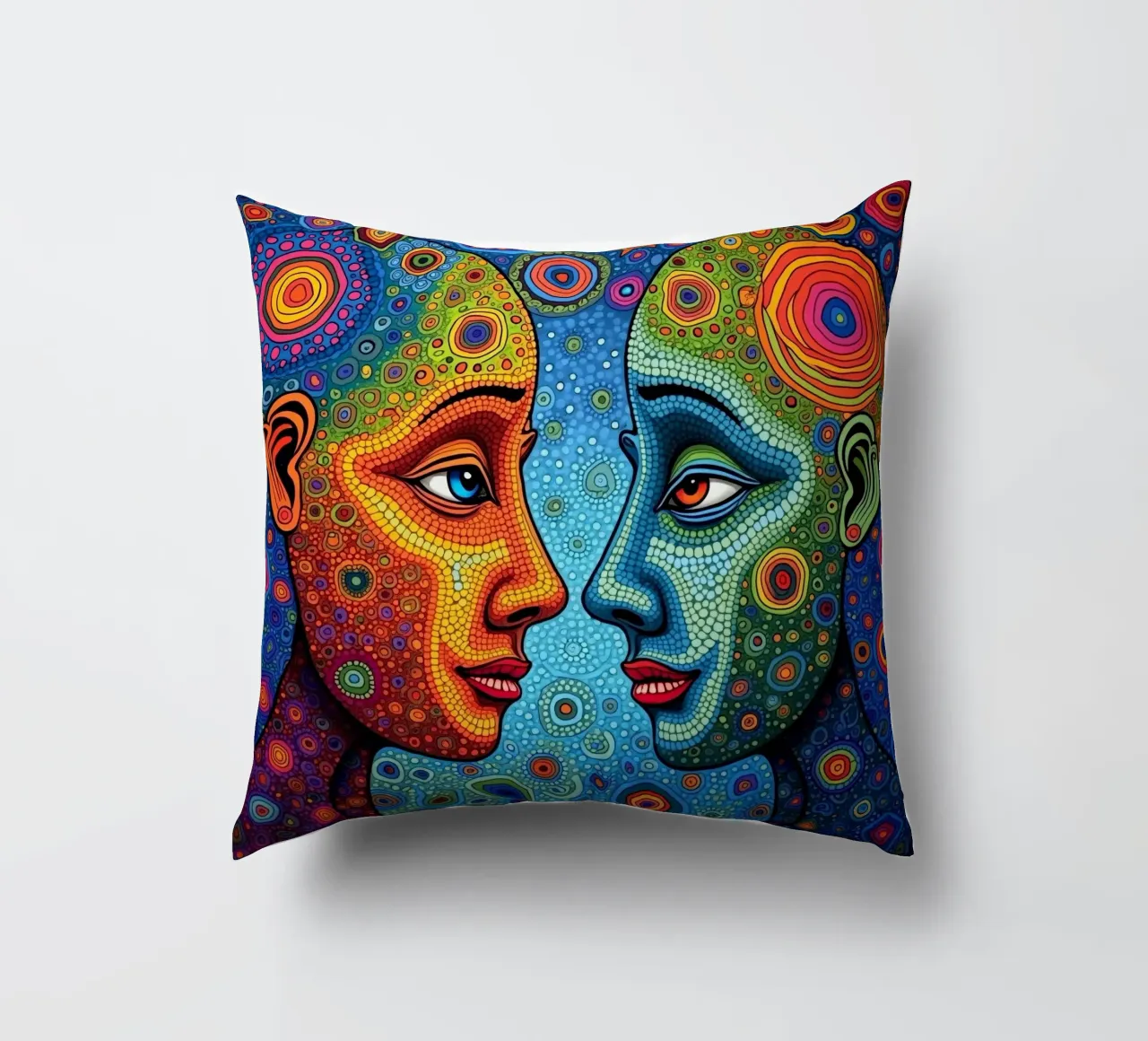 Specchio_2_Stile Hundertwasser cuscino da AI-Portraits by LK