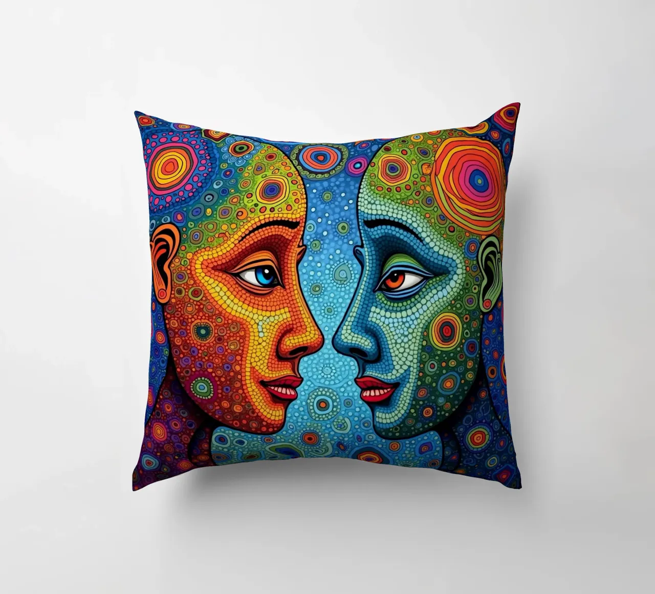 Specchio_2_Stile Hundertwasser cuscino da AI-Portraits by LK