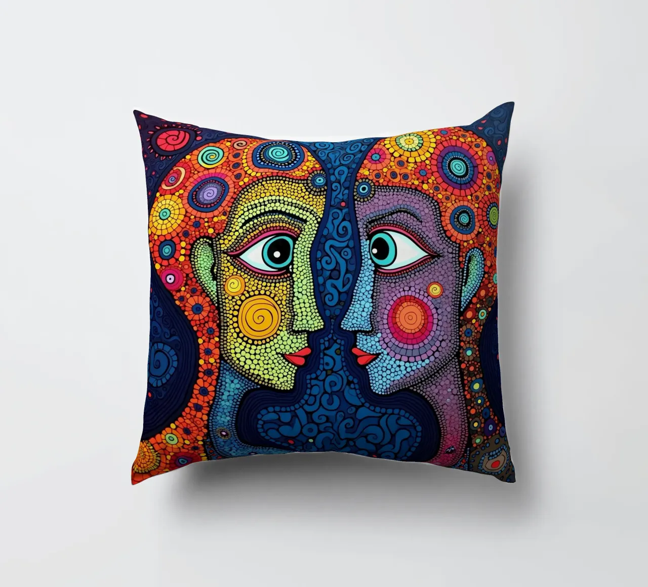 Specchio_3_Stile Hundertwasser cuscino da AI-Portraits by LK